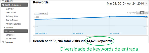 Google Analytics: Keywords de Entrada
