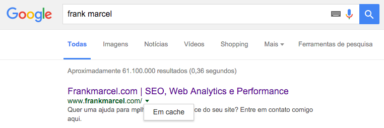 como acessar o cache do google