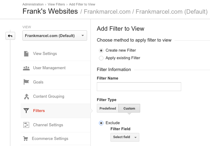 filtros no google analytics