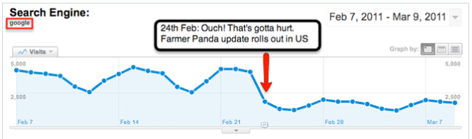 google analytics panda update